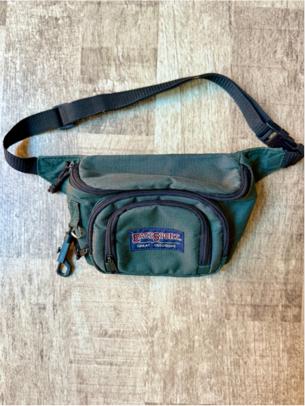 Vintage 90s Eastsport Fanny Pack Forest Green Canvas Waist Bag Travel Outdoor